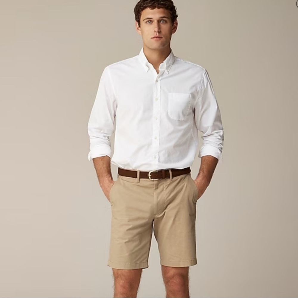 J.Crew Mens 9" Portsider stretch chino short Khaki Tan Preppy Golf Size 36